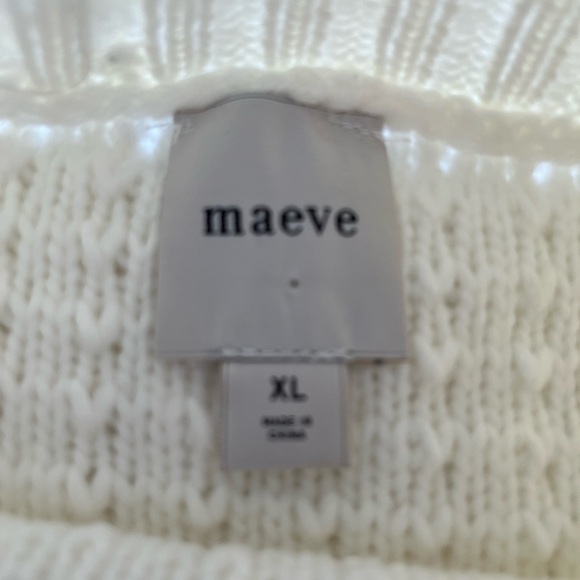 Anthropologie/Maeve Shaggy White Pull-Over Sweater Size L - Picture 2 of 11